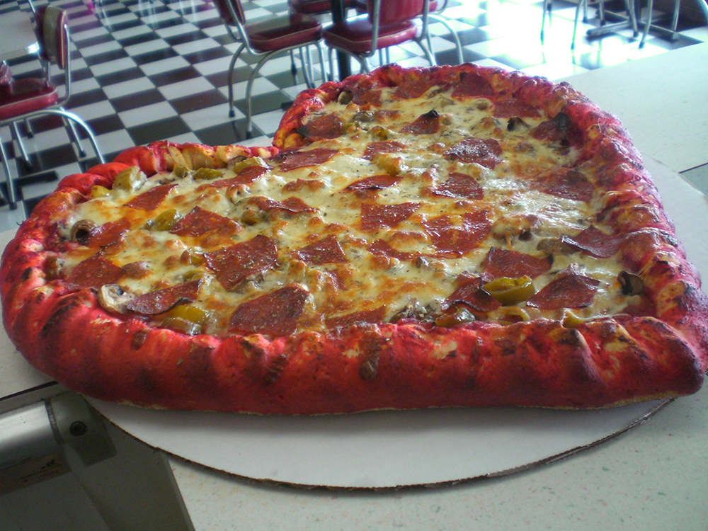 Photo of Heart-Shaped Pizza